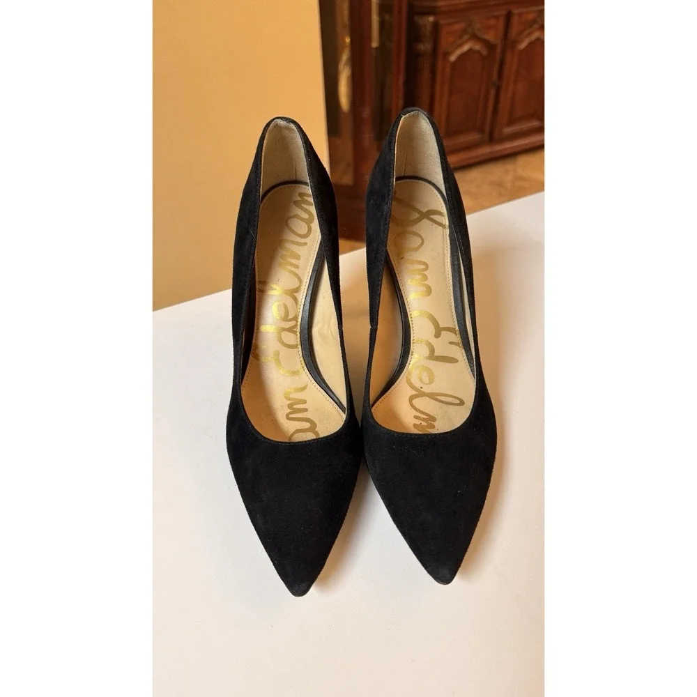 Sam Edelman Hazel Black Suede Pointed Toe Pumps Women's Size 8 Heels